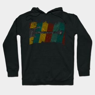 Guitar bass vintage texture Hoodie